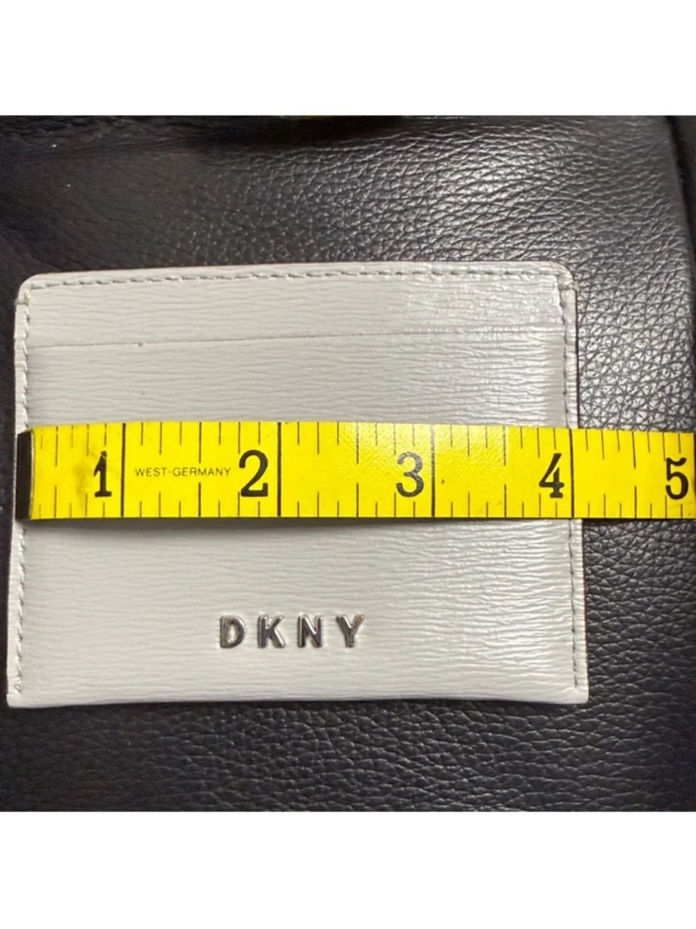 DKNY White Leather Slim Card Sleeve
